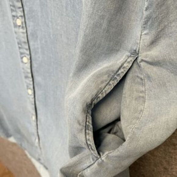 TERRE BLEUE Women’s Sleeveless Dress XL Blue Embroidered Floral Button Front - Picture 7 of 11